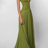 Robe Maxi Corset Plissée