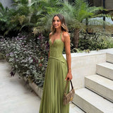 Robe Maxi Corset Plissée