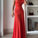 Robe Maxi Asymétrique Froncée