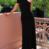 Robe Maxi Asymétrique Froncée