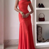 Robe Maxi Asymétrique Froncée