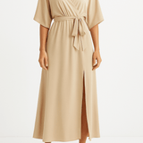 Robe Maxi Col V Manches Courtes