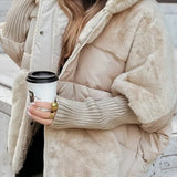 Doudoune Oversize Col Fausse Fourrure Grande Capuche