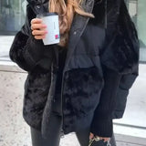 Doudoune Oversize Col Fausse Fourrure Grande Capuche
