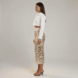 Jupe Midi Champagne Aureline