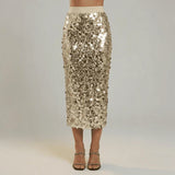 Jupe Midi Champagne Aureline